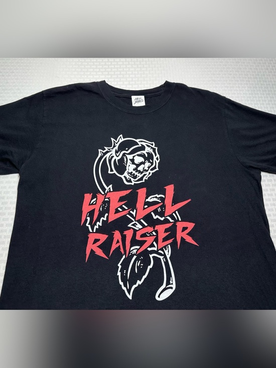 Hell Babes Tops - HELL BABES x BILLY BONES CLUB "Hellraiser" Size L Skull Rose Black Biker T Shirt